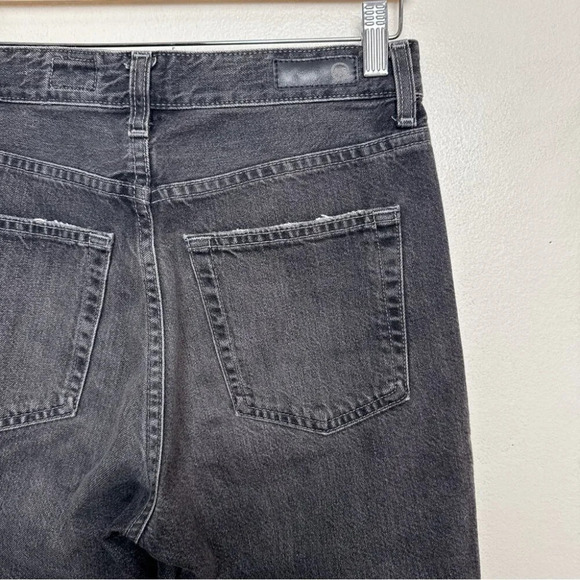 Anthropologie Womens 27 AG The Alexxis Cropped Straight Jeans Grey Wash Raw Hem - Picture 14 of 16